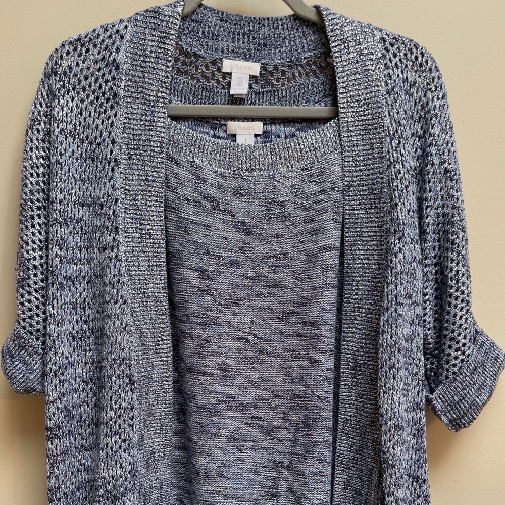 CHICO’S 2PC. KNIT SWEATER & TANK SET